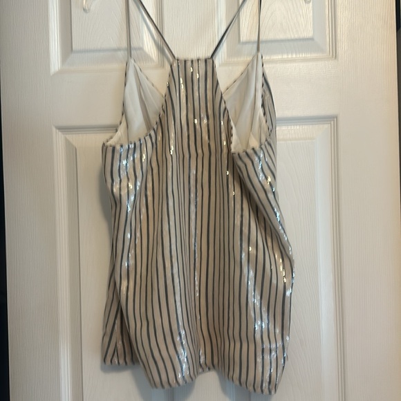 Banana Republic sparkling tank top xl cream and black - Picture 4 of 6